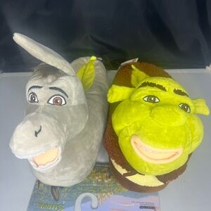 Shrek Plush Slide Slippers - Green/Brown and Gray